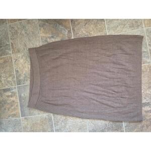 GAP Large Tall Ribbed Knit Skirt Brown